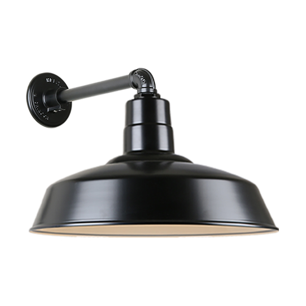 Hi Lite Warehouse One Light Outdoor Gooseneck Light in Black - H-QSN15118-SA-91/QSNB-44-91