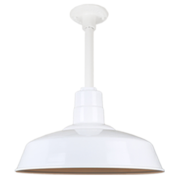 Hi Lite Warehouse One Light Pendant in White - H-QSN15118-SA-93/QSN12``ST3-93/QSNHDSMC-93