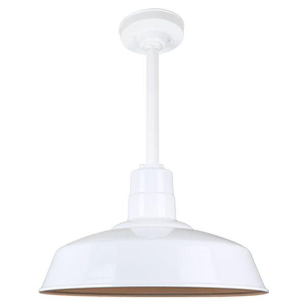 Hi Lite Warehouse One Light Pendant in White - H-QSN15118-SA-93/QSN12``ST3-93/QSNHSC-93
