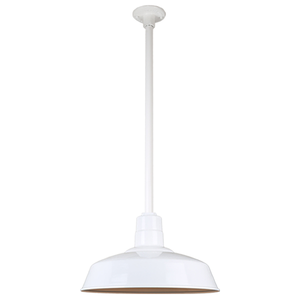 Hi Lite Warehouse One Light Pendant in White - H-QSN15118-SA-93/QSN24``ST3-93/QSNHDSMC-93