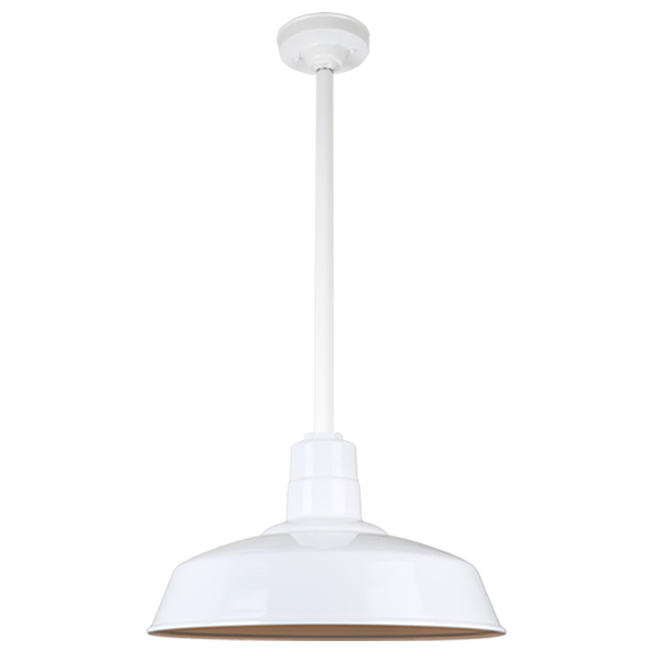 Hi Lite Warehouse One Light Pendant in White - H-QSN15118-SA-93/QSN24``ST3-93/QSNHSC-93