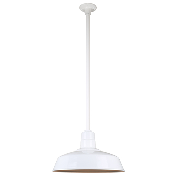 Hi Lite Warehouse One Light Pendant in White - H-QSN15118-SA-93/QSN36``ST3-93/QSNHDSMC-93