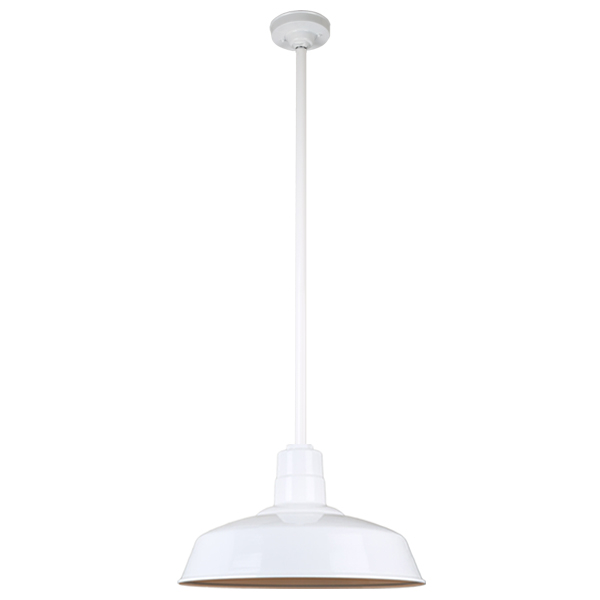 Hi Lite Warehouse One Light Pendant in White - H-QSN15118-SA-93/QSN36``ST3-93/QSNHSC-93