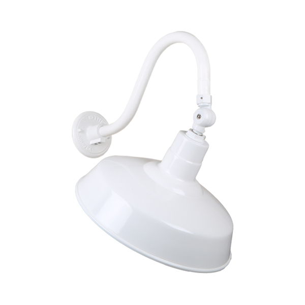Hi Lite Warehouse One Light Outdoor Gooseneck Light in White - H-QSN15118-SA-93/QSNB-42-93/QSNSK-93