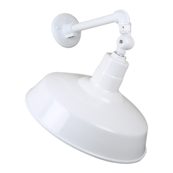 Hi Lite Warehouse One Light Outdoor Gooseneck Light in White - H-QSN15118-SA-93/QSNB-44-93/QSNSK-93