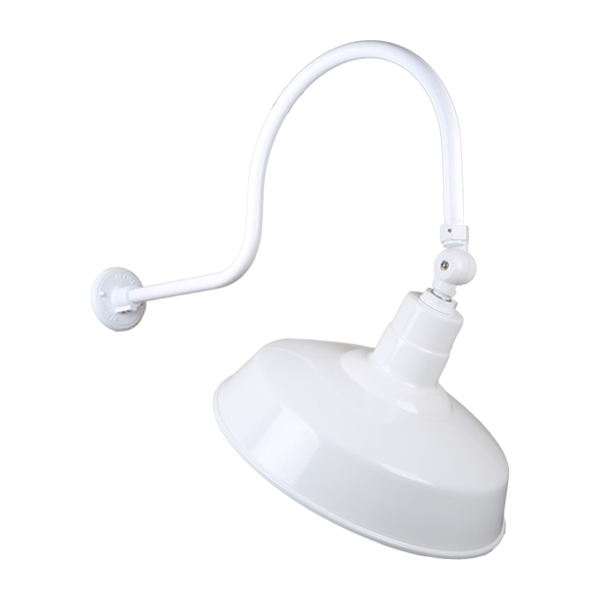 Hi Lite Warehouse One Light Outdoor Gooseneck Light in White - H-QSN15118-SA-93/QSNHL-C-93/QSNSK-93