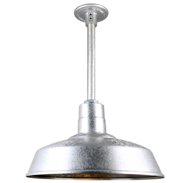 Hi Lite Warehouse One Light Pendant in Galvanized - H-QSN15118-SA-96/QSN12``ST3-96/QSNHDSMC-96