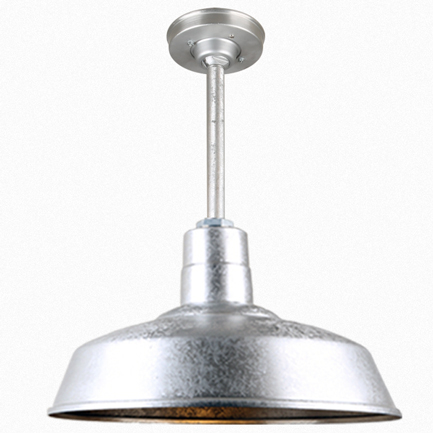 Hi Lite Warehouse One Light Pendant in Galvanized - H-QSN15118-SA-96/QSN12``ST3-96/QSNHSC-96