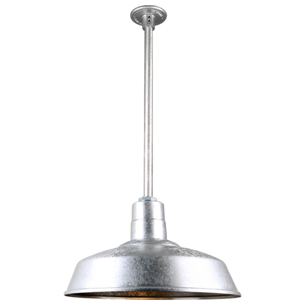 Hi Lite Warehouse One Light Pendant in Galvanized - H-QSN15118-SA-96/QSN24``ST3-96/QSNHDSMC-96