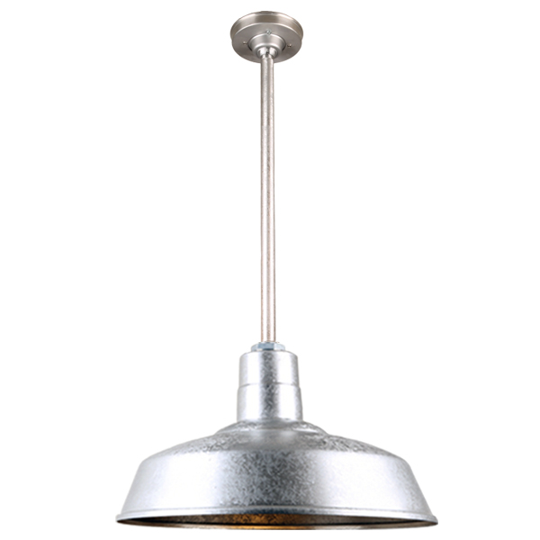 Hi Lite Warehouse One Light Pendant in Galvanized - H-QSN15118-SA-96/QSN24``ST3-96/QSNHSC-96