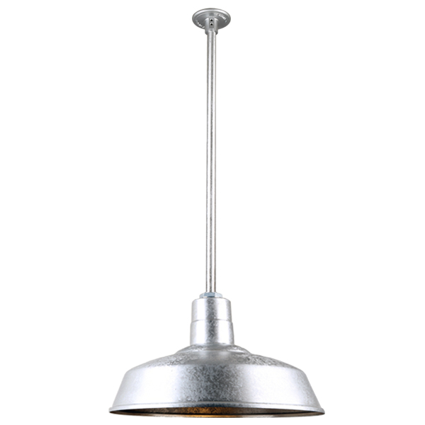 Hi Lite Warehouse One Light Pendant in Galvanized - H-QSN15118-SA-96/QSN36``ST3-96/QSNHDSMC-96
