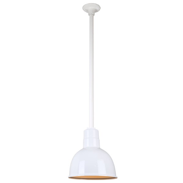 Hi Lite Warehouse One Light Pendant in White - H-QSN16110-SA-93/QSN36``ST3-93/QSNHDSMC-93