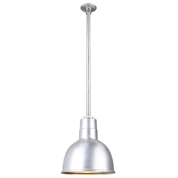 Hi Lite Warehouse One Light Pendant in Galvanized - H-QSN16110-SA-96/QSN36``ST3-96/QSNHDSMC-96