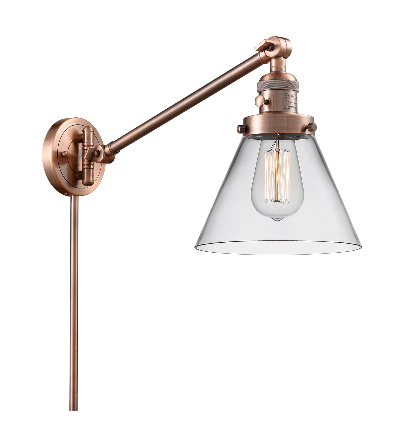 LED Swing Arm by Innovations - Franklin Restoration Collection, Antique Copper Finish - 237-AC-G42-LED