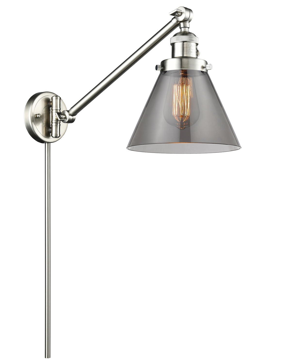 LED Swing Arm by Innovations - Franklin Restoration Collection, Brushed Satin Nickel Finish - 237-SN-G43-LED