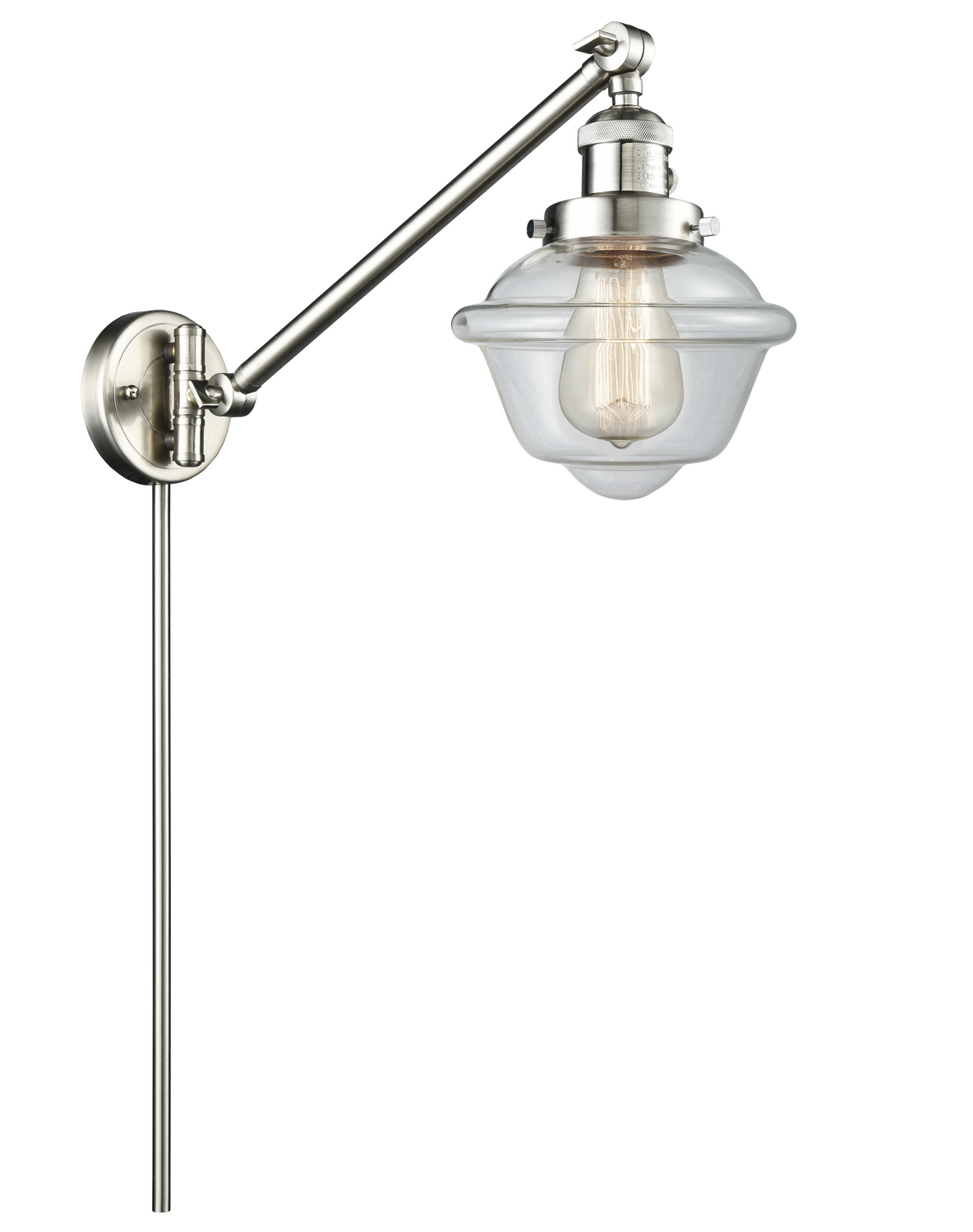 One Light Swing Arm by Innovations - Franklin Restoration Collection, Brushed Satin Nickel Finish - 237-SN-G532