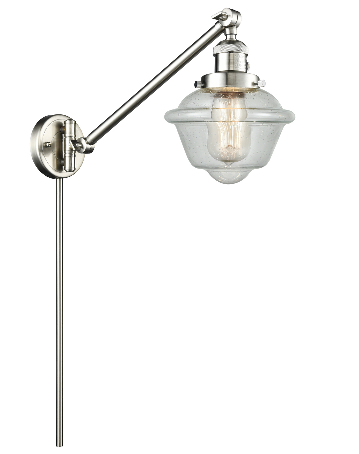 One Light Swing Arm by Innovations - Franklin Restoration Collection, Brushed Satin Nickel Finish - 237-SN-G534