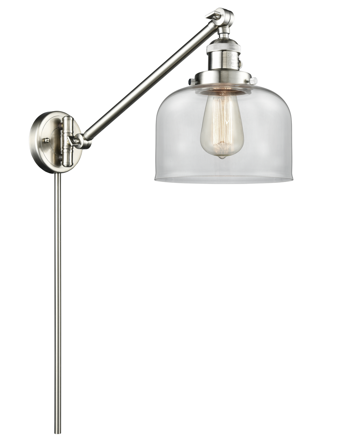 LED Swing Arm by Innovations - Franklin Restoration Collection, Brushed Satin Nickel Finish - 237-SN-G72-LED