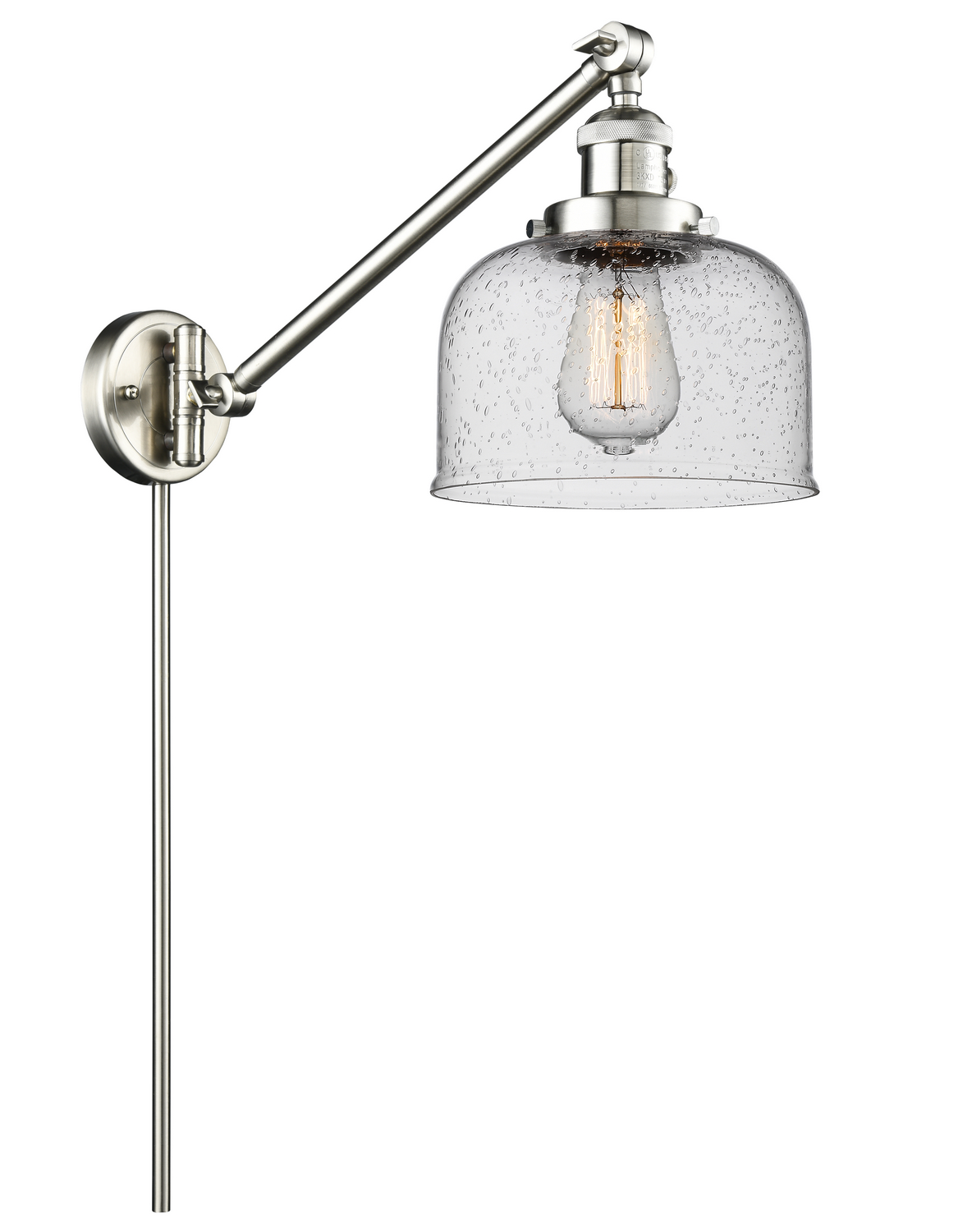 One Light Swing Arm by Innovations - Franklin Restoration Collection, Brushed Satin Nickel Finish - 237-SN-G74