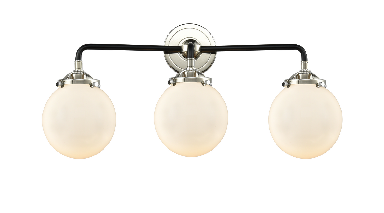 Three Light Bath Vanity by Innovations - Nouveau Collection, Black Polished Nickel Finish - 284-3W-BPN-G201-6
