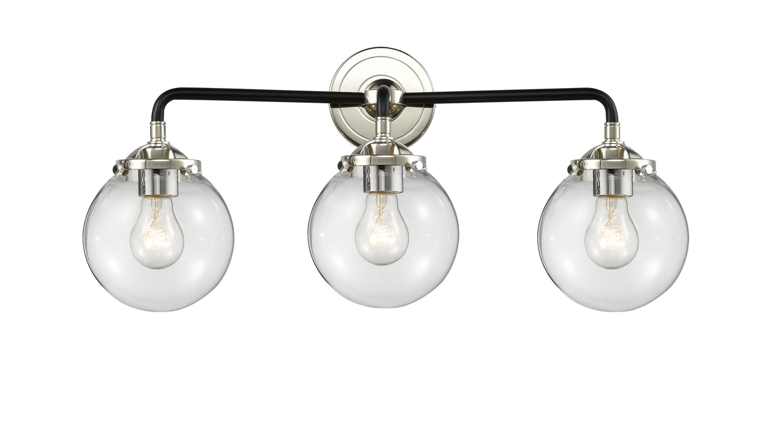Three Light Bath Vanity by Innovations - Nouveau Collection, Black Polished Nickel Finish - 284-3W-BPN-G202-6