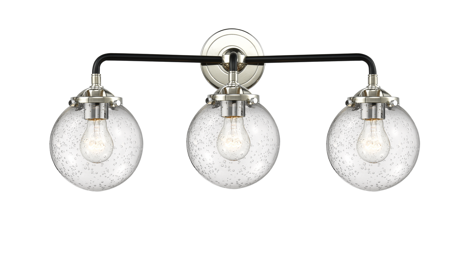 Three Light Bath Vanity by Innovations - Nouveau Collection, Black Polished Nickel Finish - 284-3W-BPN-G204-6