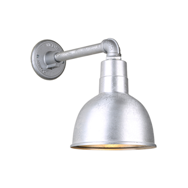 Hi Lite Deep Bowl Shade One Light Outdoor Gooseneck Light in Galvanized - H-QSN16110-SA-96/QSNB-44-96