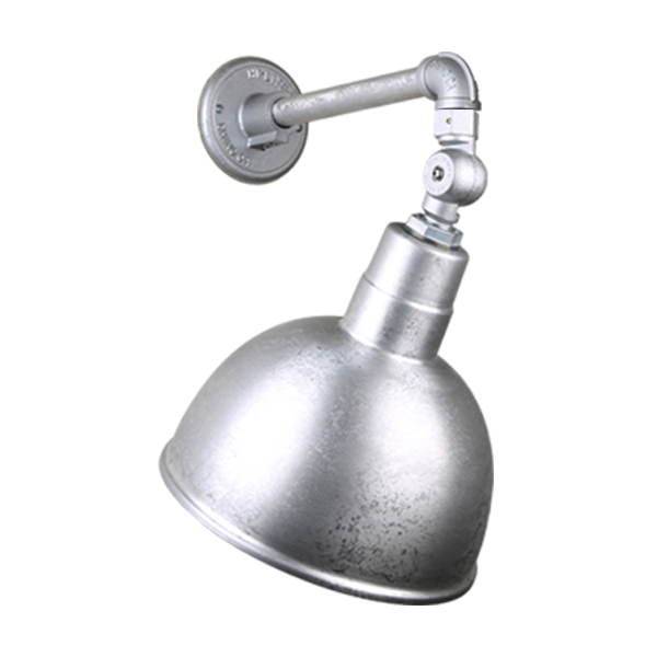 Hi Lite Deep Bowl Shade One Light Outdoor Gooseneck Light in Galvanized - H-QSN16110-SA-96/QSNB-44-96/QSNSK-96