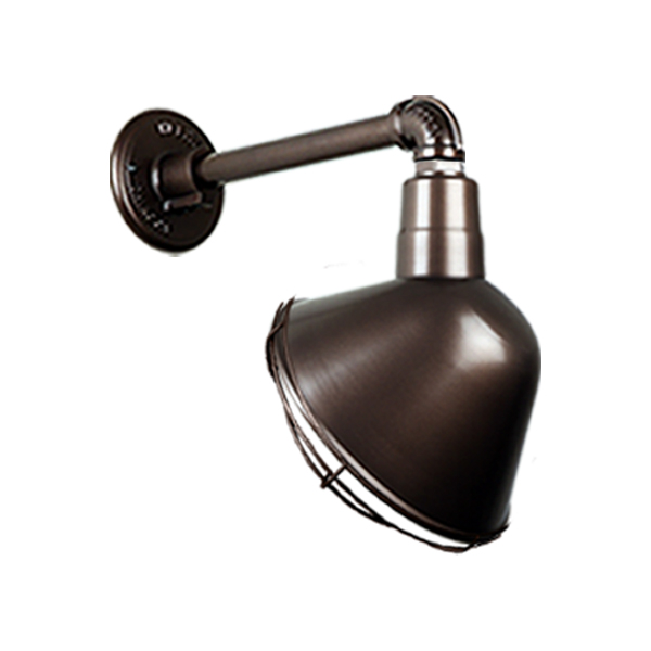 Hi Lite Angle Shade One Light Outdoor Gooseneck Light in Oil Rubbed Bronze - H-QSN18112-SA-145/QSNB-44-145/QSNWGR-12``-145
