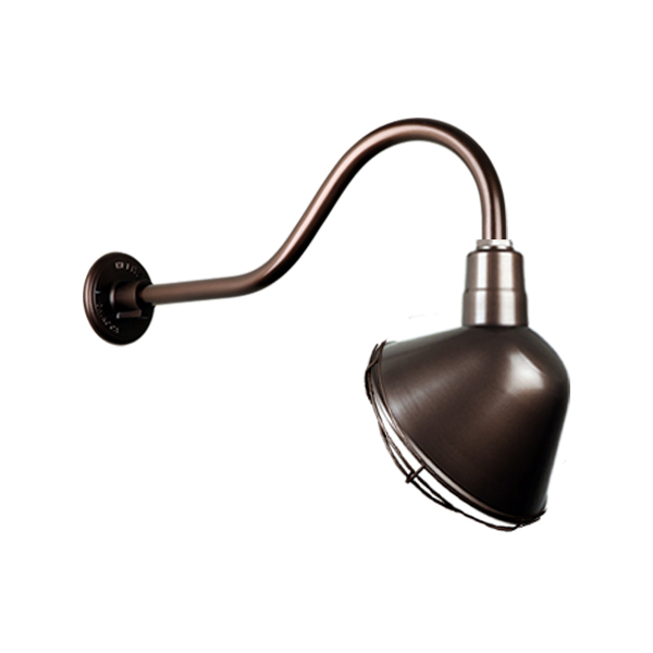 Hi Lite Angle Shade One Light Outdoor Gooseneck Light in Oil Rubbed Bronze - H-QSN18112-SA-145/QSNHL-A-145/QSNWGR-12``-145