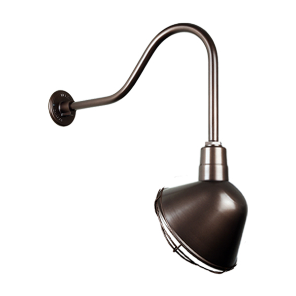 Hi Lite Angle Shade One Light Outdoor Gooseneck Light in Oil Rubbed Bronze - H-QSN18112-SA-145/QSNHL-H-145/QSNWGR-12``-145