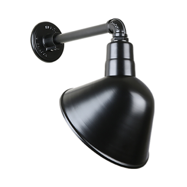 Hi Lite Angle Shade One Light Outdoor Gooseneck Light in Black - H-QSN18112-SA-91/QSNB-44-91