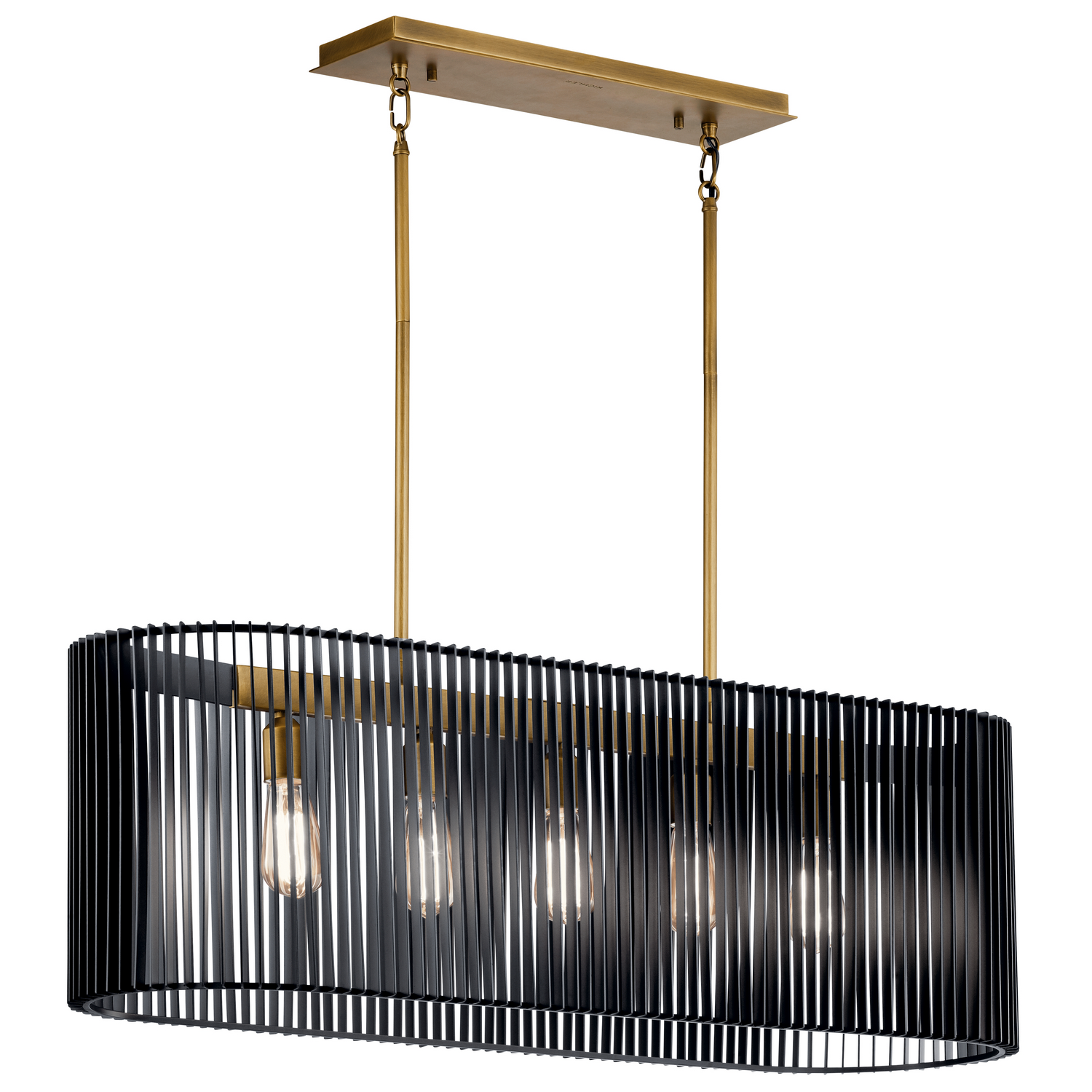 Kichler Linara Five Light Linear Chandelier in Black - 44168BK