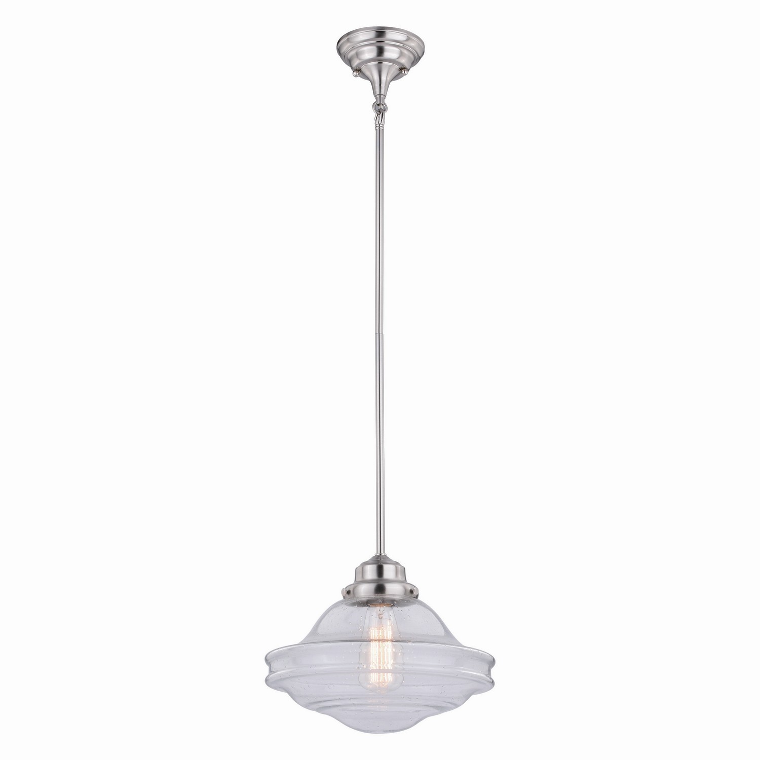 Satin Nickel One Light Pendant from the Huntley Collection