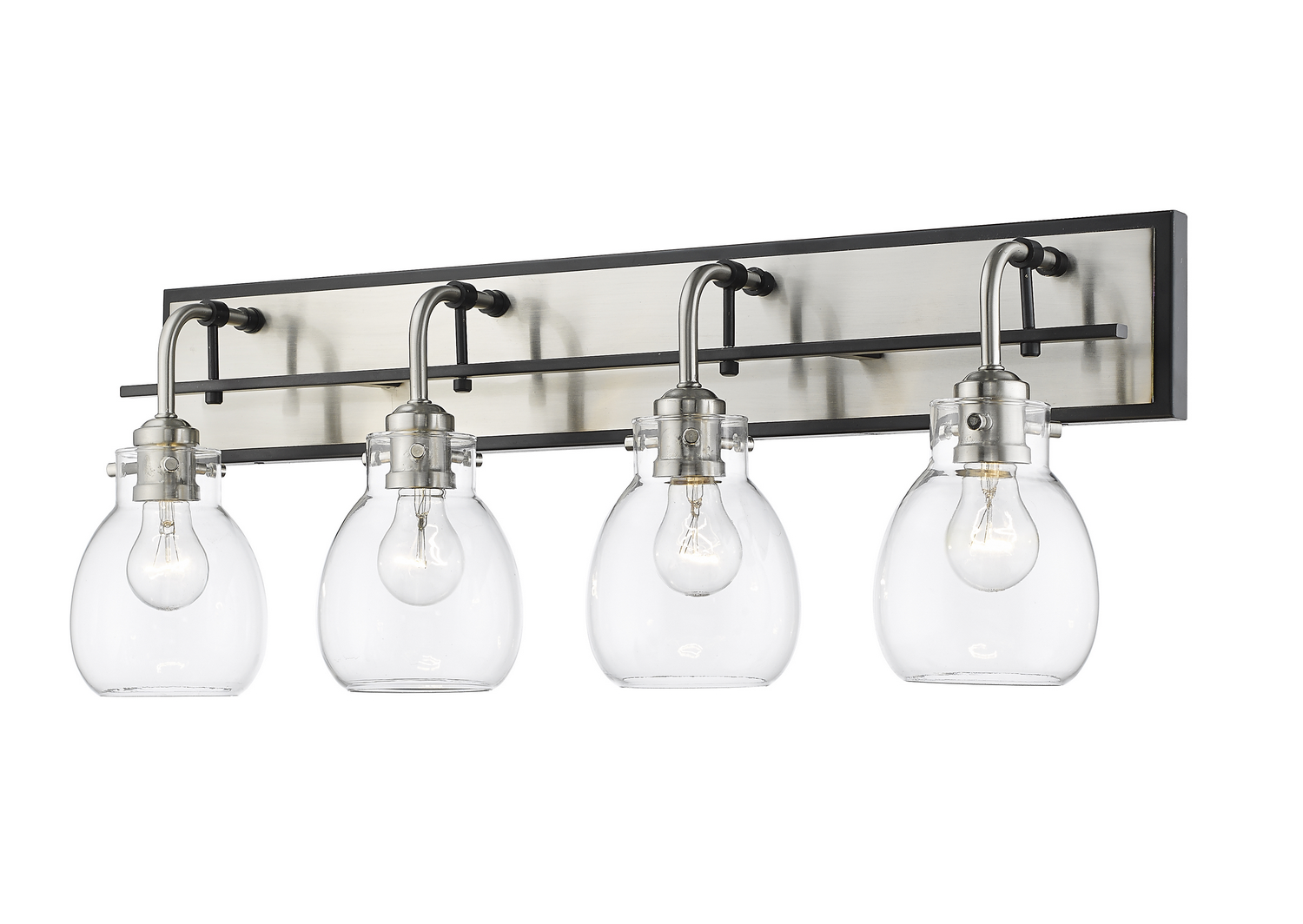 Four Light Vanity by Z-Lite - Kraken Collection, Matte Black + Brushed Nickel Finish - 466-4V-MB-BN