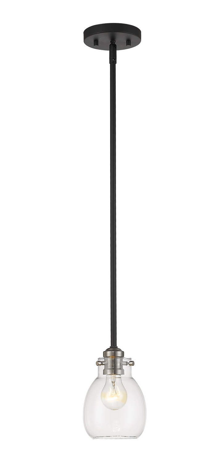 One Light Pendant by Z-Lite - Kraken Collection, Matte Black + Brushed Nickel Finish - 466MP-MB-BN