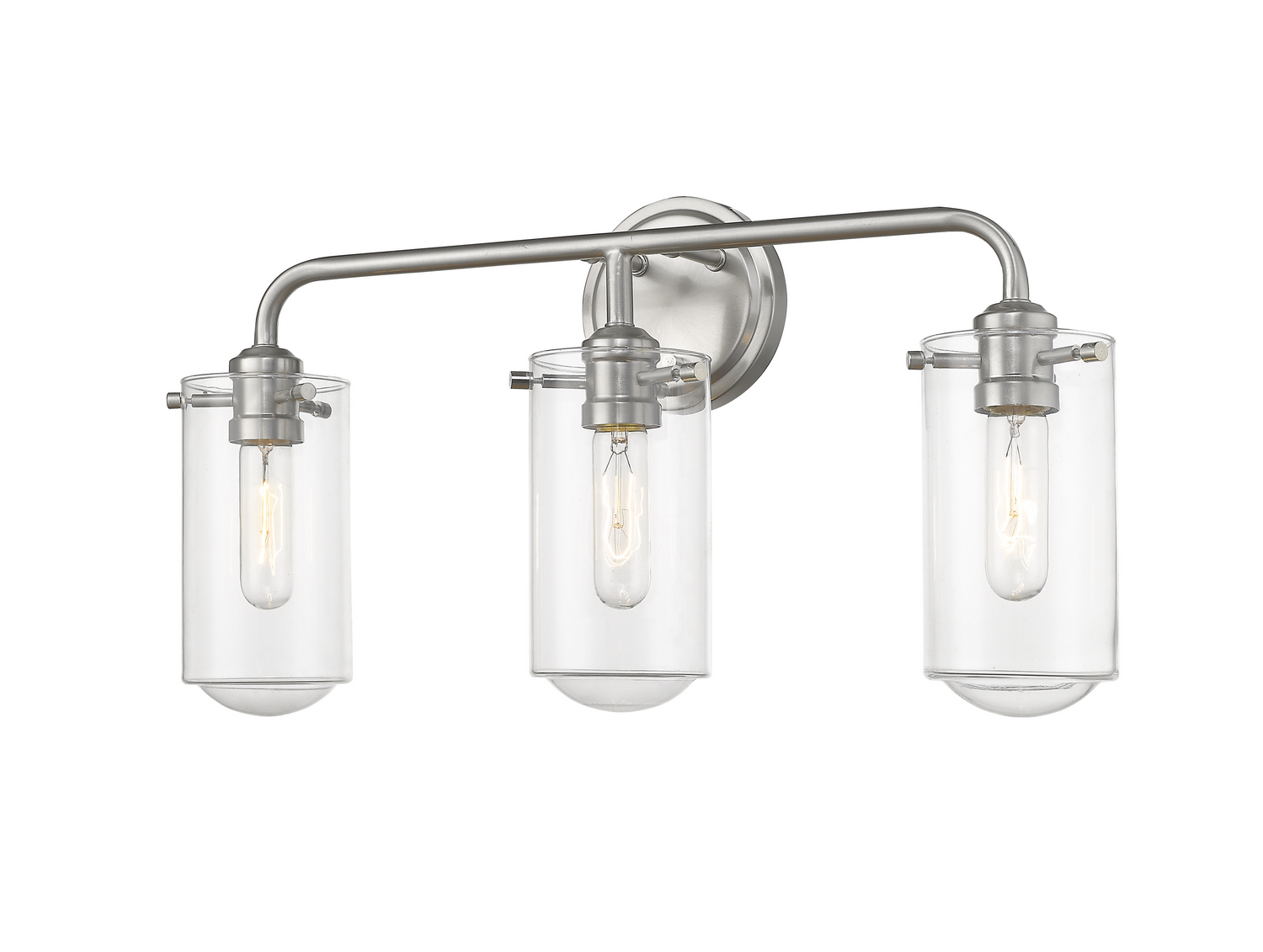 Three Light Vanity by Z-Lite - Delaney Collection, Brushed Nickel Finish - 471-3V-BN
