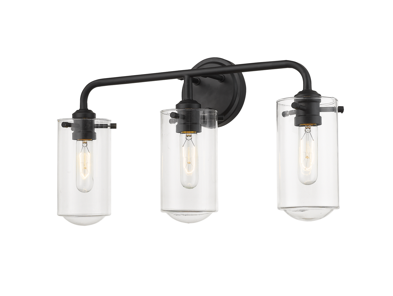 Three Light Vanity by Z-Lite - Delaney Collection, Matte Black Finish - 471-3V-MB