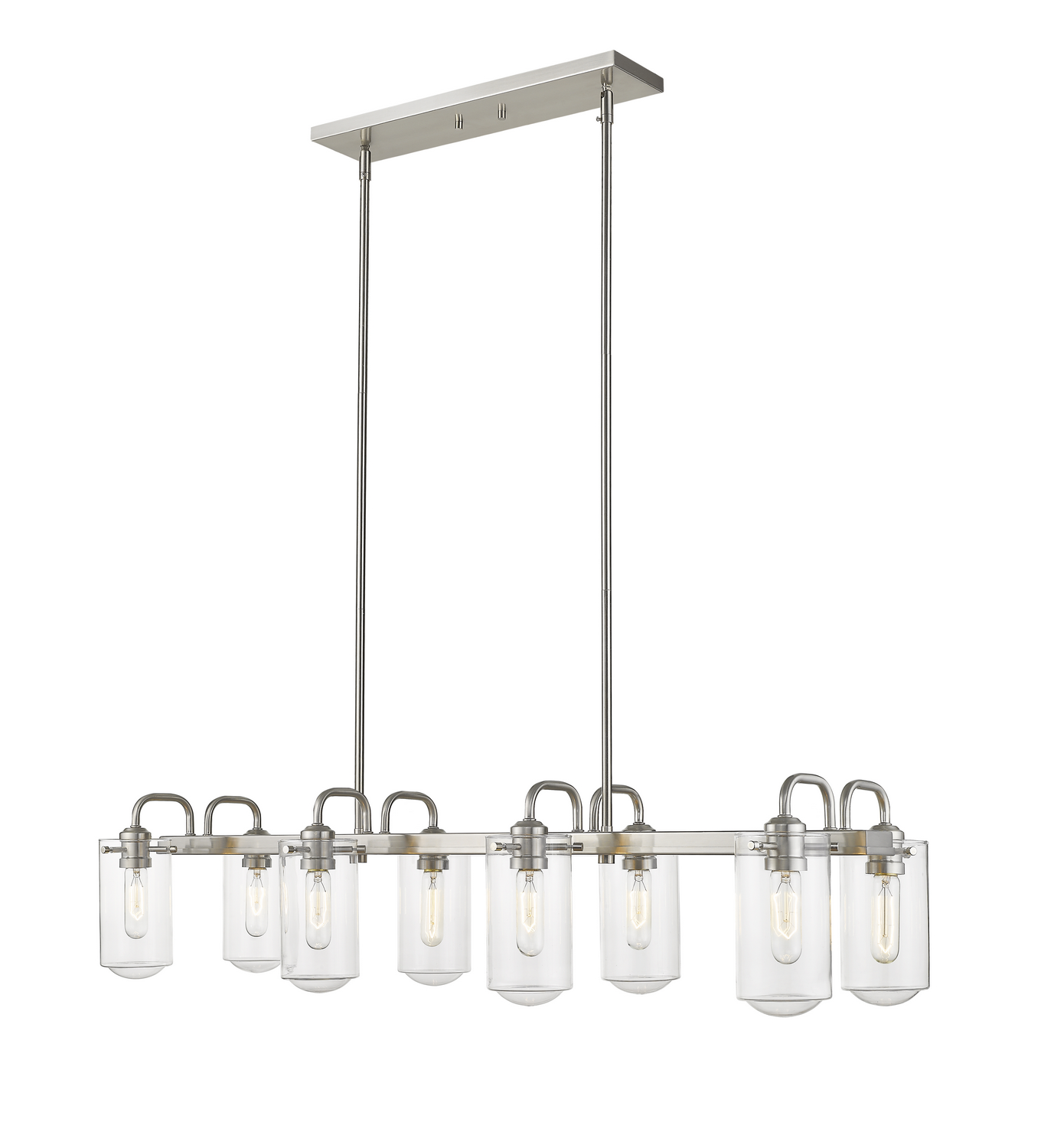 Eight Light Linear Chandelier by Z-Lite - Delaney Collection, Brushed Nickel Finish - 471-8L-BN