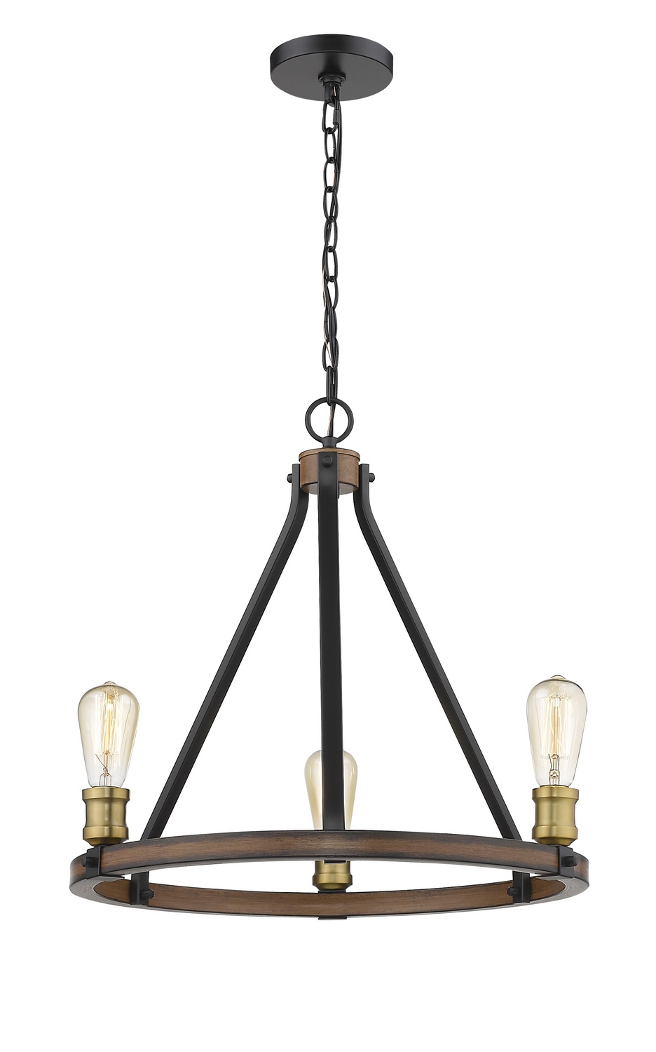 Three Light Chandelier by Z-Lite - Kirkland Collection, Rustic Mahogany Finish - 472-3RM