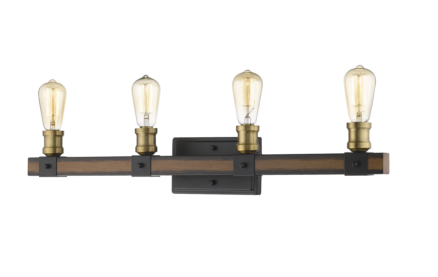 Four Light Vanity by Z-Lite - Kirkland Collection, Rustic Mahogany Finish - 472-4V-RM