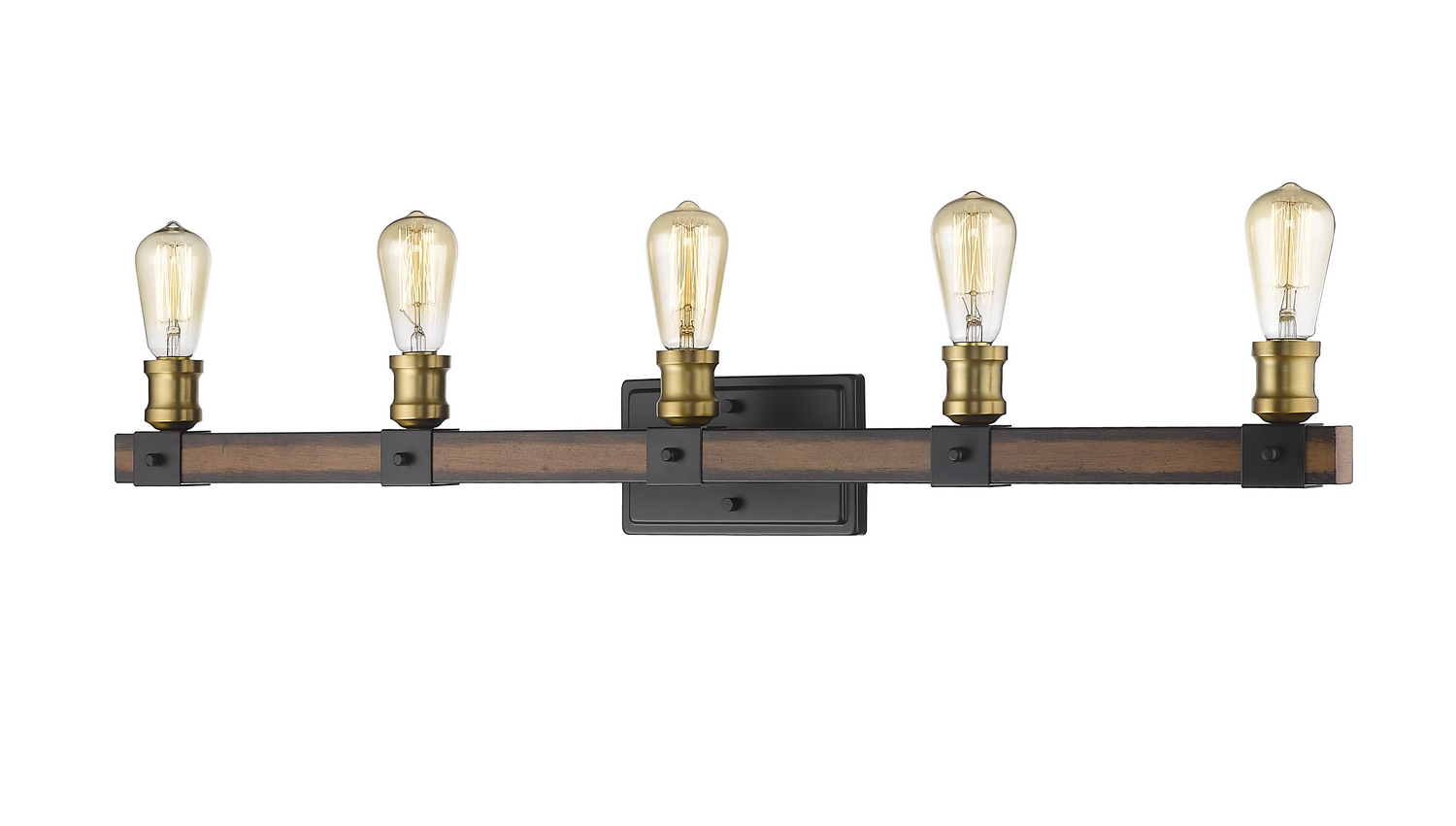 Five Light Vanity by Z-Lite - Kirkland Collection, Rustic Mahogany Finish - 472-5V-RM