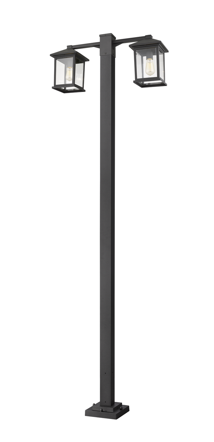 Two Light Outdoor Post Mounted Fixture by Z-Lite - Portland Collection, Black Finish - 531-2-536P-BK