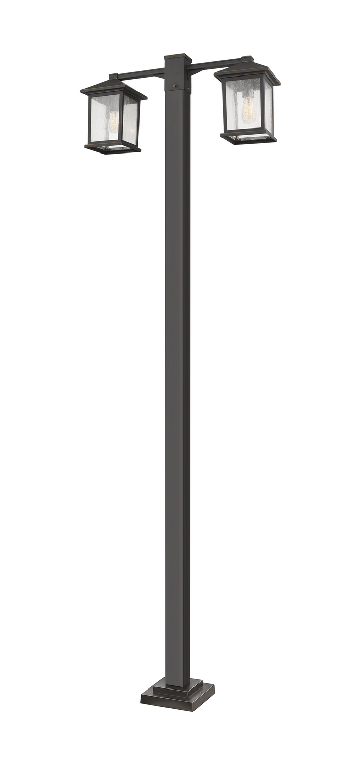 Two Light Outdoor Post Mounted Fixture by Z-Lite - Portland Collection, Oil Rubbed Bronze Finish - 531-2-536P-ORB