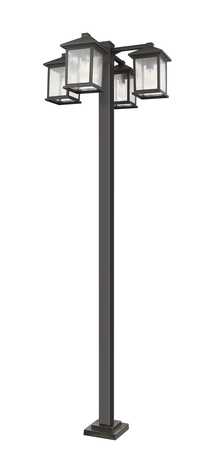 Four Light Outdoor Post Mounted Fixture by Z-Lite - Portland Collection, Oil Rubbed Bronze Finish - 531-4-536P-ORB