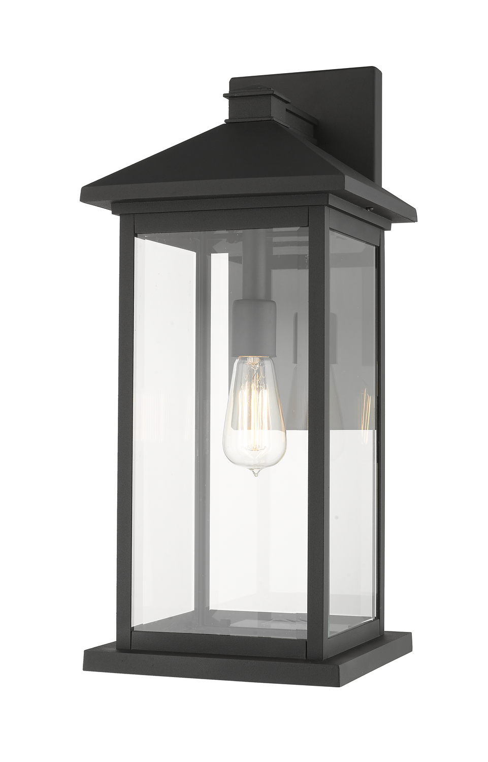 One Light Outdoor Wall Light by Z-Lite - Portland Collection, Black Finish - 531BXL-BK