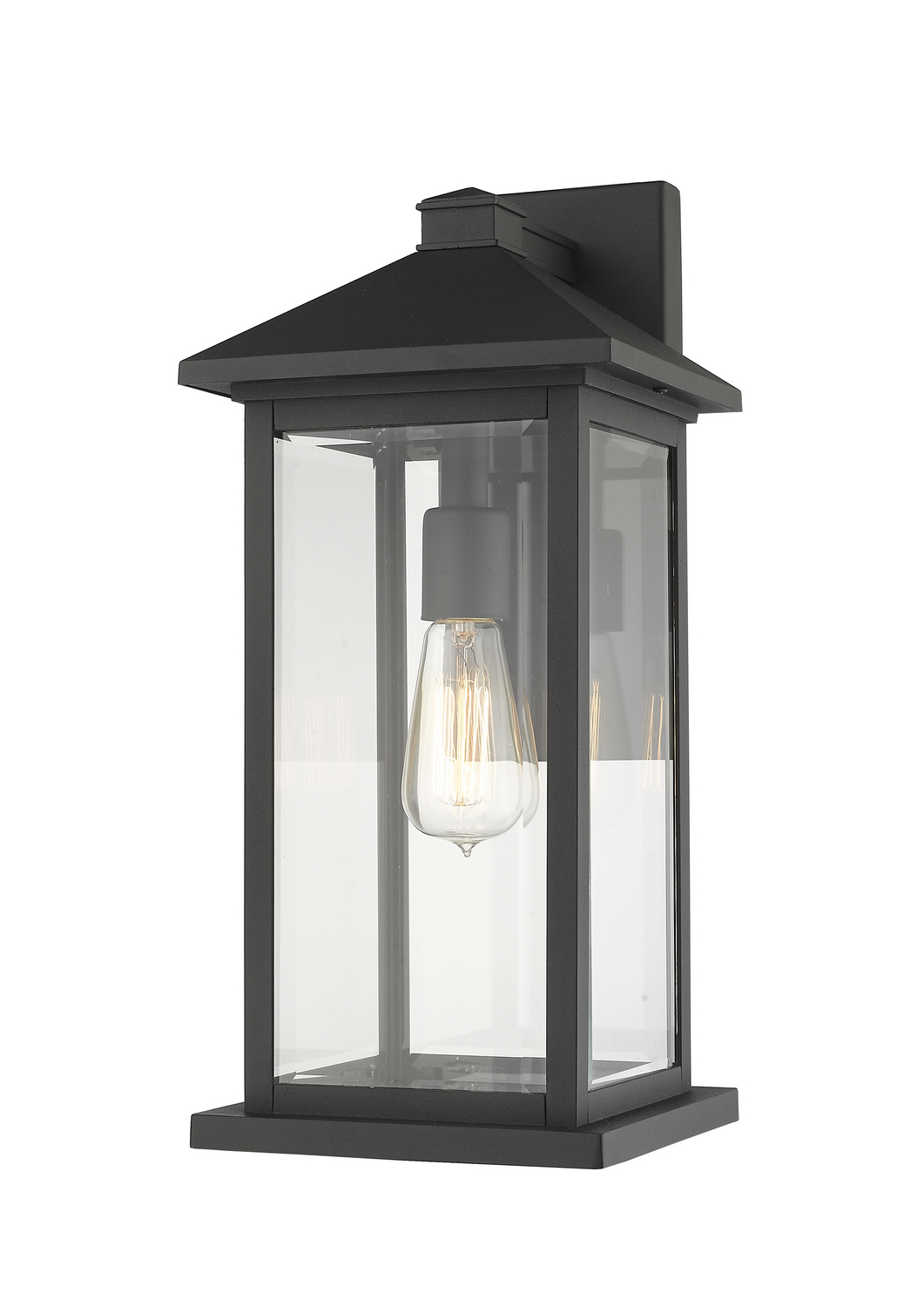 One Light Outdoor Wall Light by Z-Lite - Portland Collection, Black Finish - 531MXL-BK