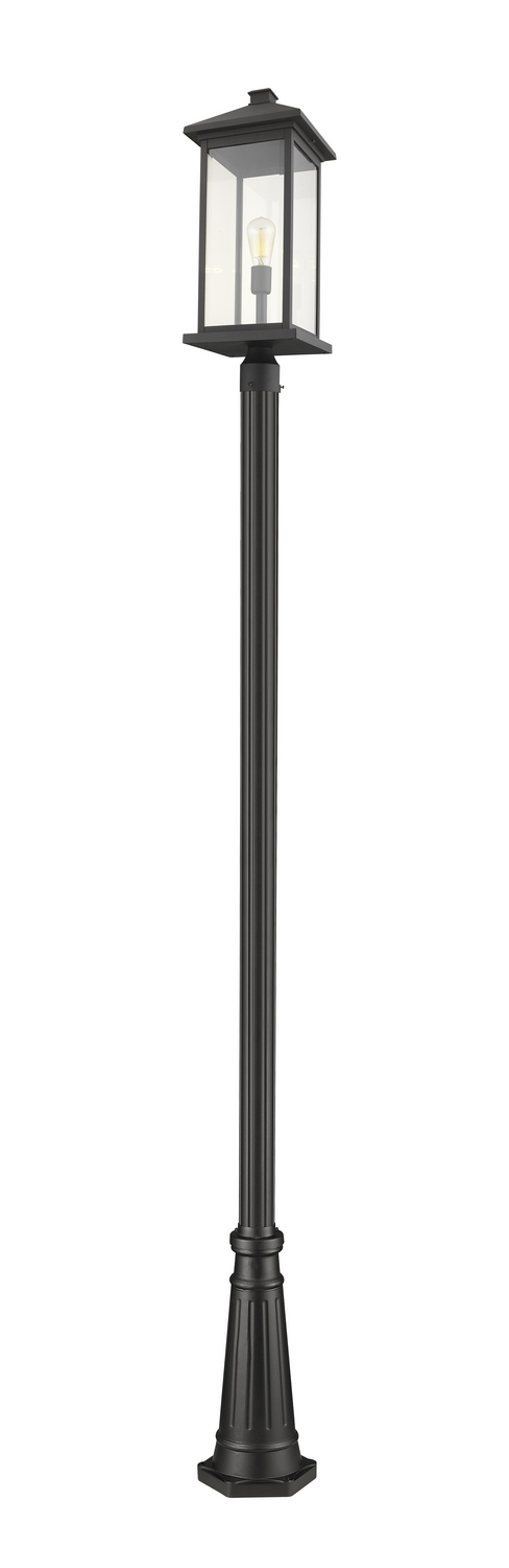 One Light Outdoor Post Mounted Fixture by Z-Lite - Portland Collection, Black Finish - 531PHBXLR-519P-BK
