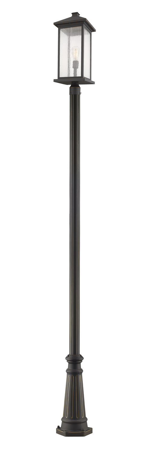 One Light Outdoor Post Mounted Fixture by Z-Lite - Portland Collection, Oil Rubbed Bronze Finish - 531PHBXLR-519P-ORB