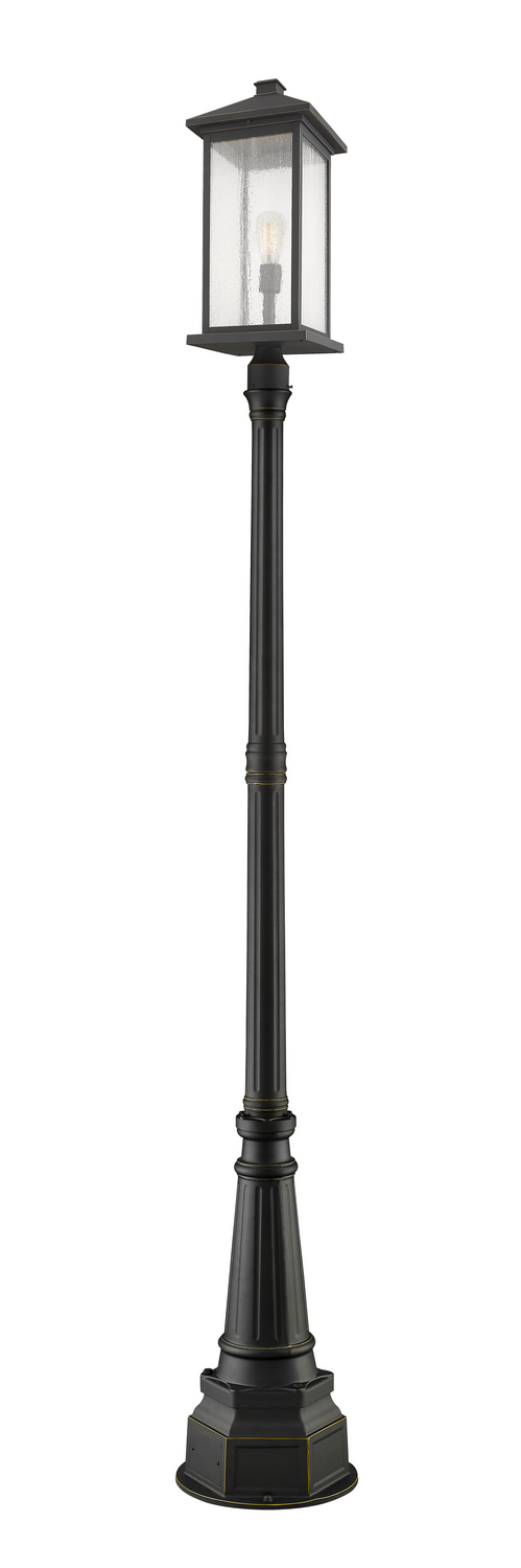 One Light Outdoor Post Mounted Fixture by Z-Lite - Portland Collection, Oil Rubbed Bronze Finish - 531PHBXLR-564P-ORB